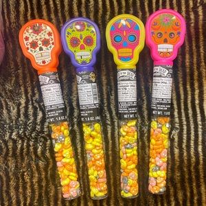 Sugar Skull Plastic Candy Tubes with Hard Candies Inside,Party Favors,NWT